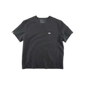 FIGS Technical Collection Scrub Top Black V-Neck Pocket Size Large L Medical